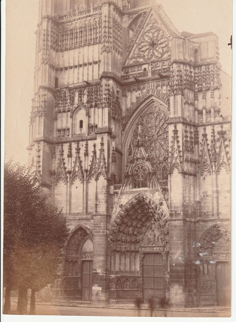 AUXERRE CATHEDRALE ALBUMINE 1880 PAYSAGE FRANCE 12X17cm