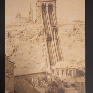ALBUMINE NEURDEIN 1890 FUNICULAIRE MARSEILLE NOTRE DAME DE LA GARDE  21X27cm