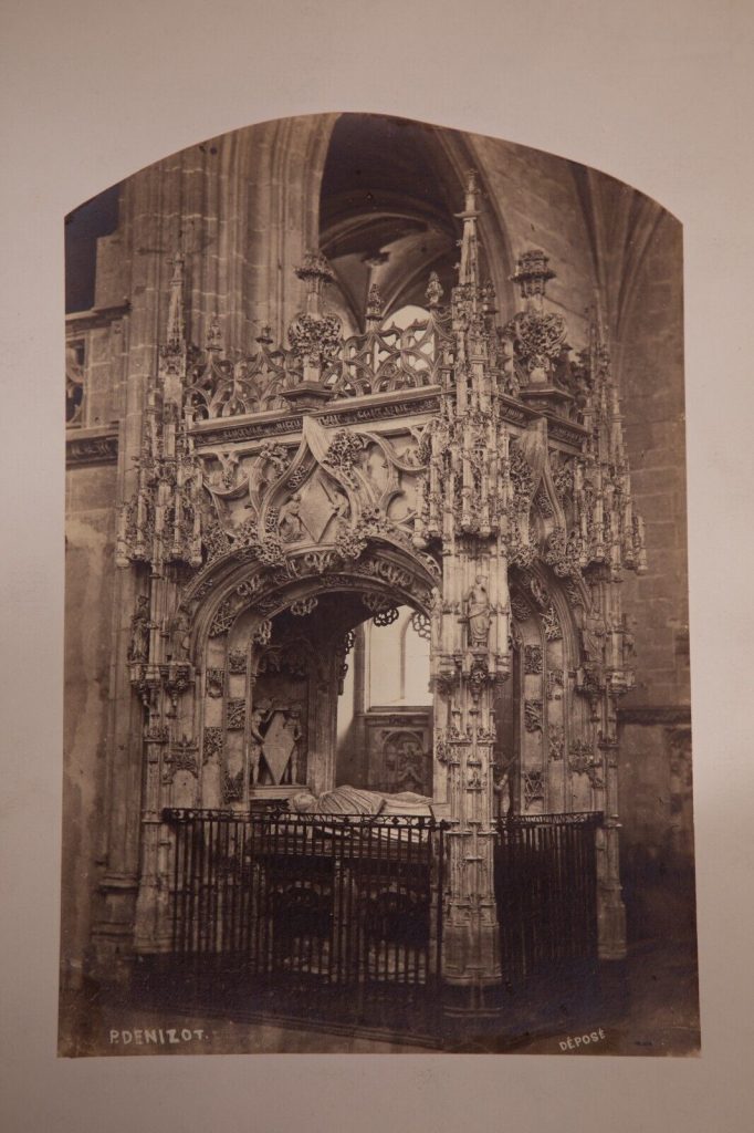 PHOTO	ALBUMINE P.DENIZOT 1880	Bourg-en-Bresse Eglise de Brou 14,5X21,5cm