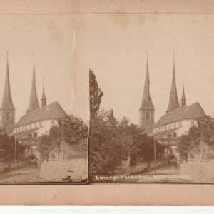 Photo albumine Stéréo FORMAT ATYPIQUE 11X17cm  1870 SUISSE LUCERNE
