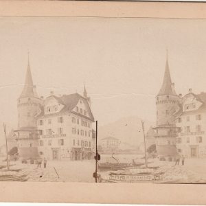 Photo albumine Stéréo FORMAT ATYPIQUE 11X17cm  1870 SUISSE LUCERNE