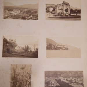 PHOTO	12 ALBUMINES SUR GRAND CARTON RECTO VERSO 1880 AIX LES BAINS LUCHON