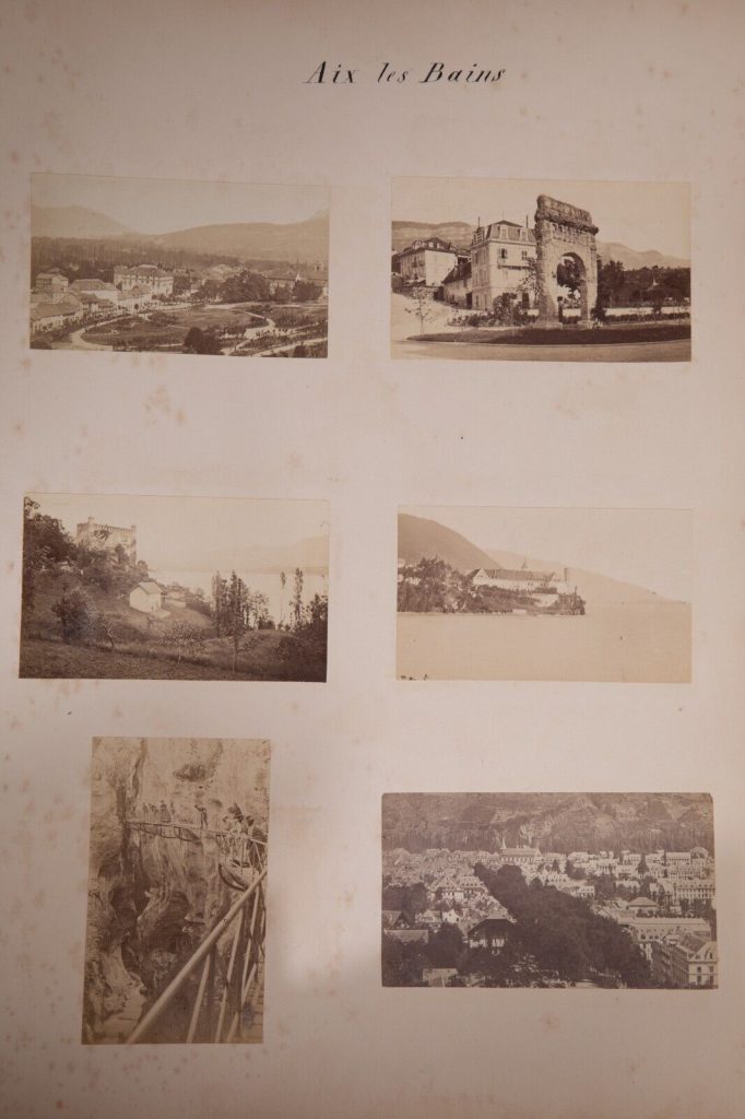 PHOTO	12 ALBUMINES SUR GRAND CARTON RECTO VERSO 1880 AIX LES BAINS LUCHON