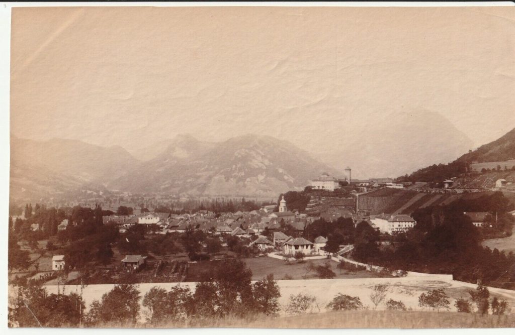 TIRAGE PHOTO ALBUMINE FRANCE FAVERGES MONT CHARVIN SAVOIE 1880 10X15CM