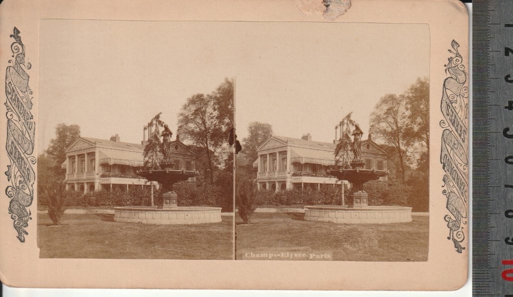 Photo albumine Stéréo FORMAT ATYPIQUE 11X17cm 1870 PARIS CHAMPS ELYSEE