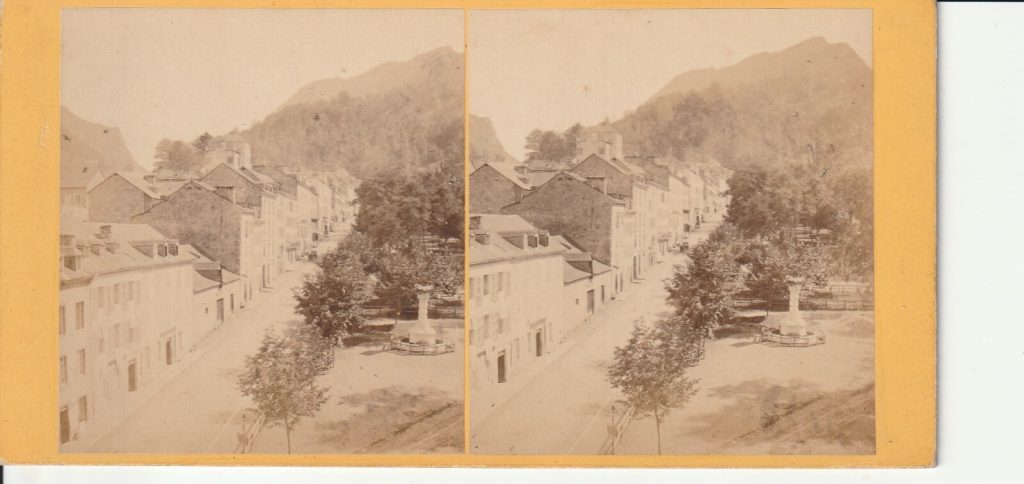 Photo albumine Stéréo 1870 Bearn Eaux Bonnes , stéréoscopique 9X17,5cm