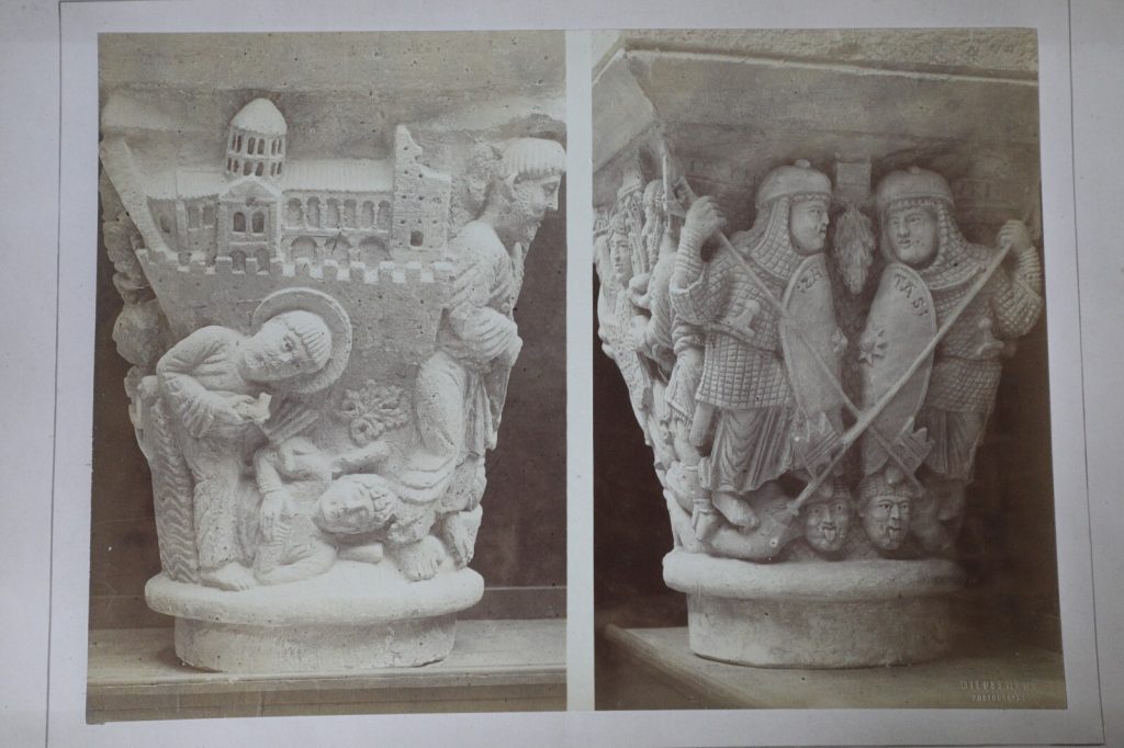 TIRAGE PHOTO 2 ALBUMINE TAMPON SEC Mieusement 1880 Notre Dame du Port 17X25cm