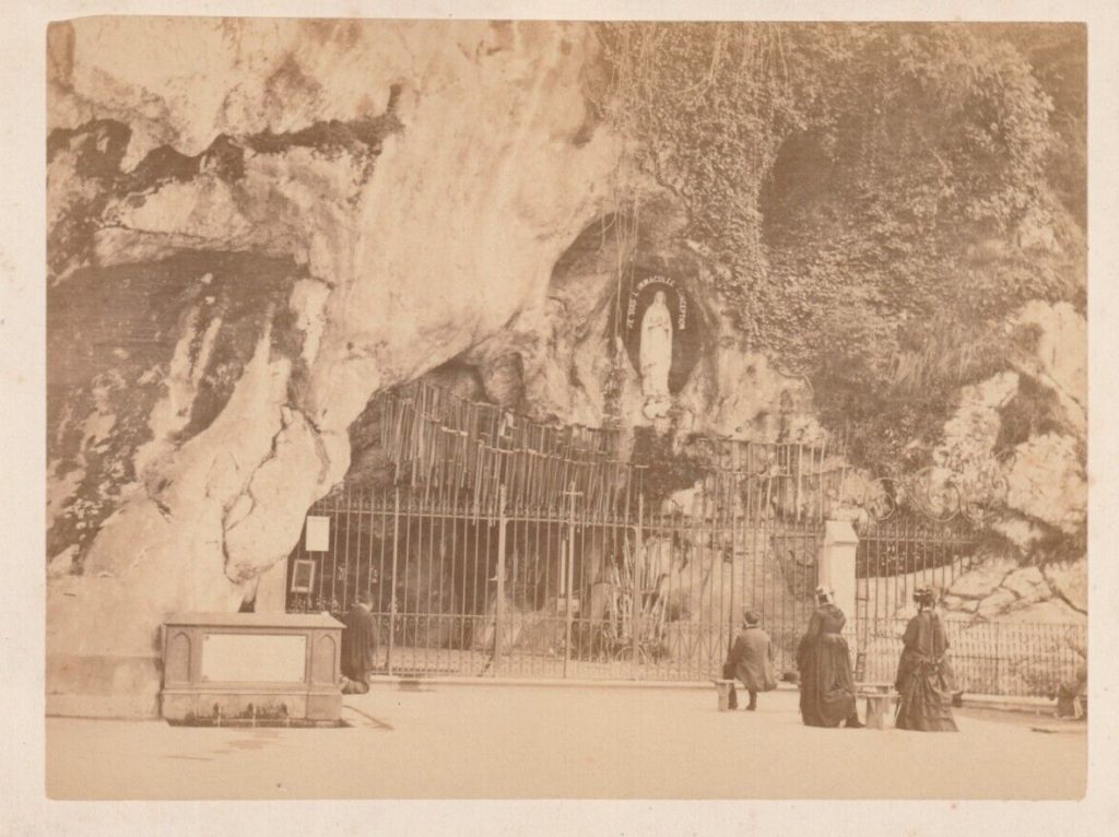 TIRAGE albumine photo Viron 1880	SANCTUAIRE NOTRE DAME DE LOURDES 10X15cm SEPIA