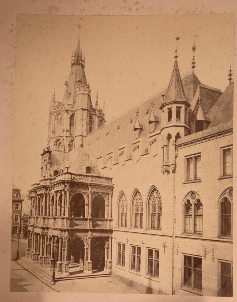 PHOTO	ALBUMINE TAMPON MONTBRUN 1860 ALLEMAGNE COLOGNE HOTEL DE VILLE 18X23CM