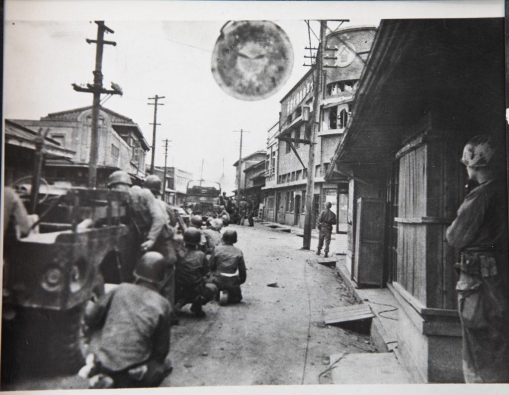 TIRAGE PHOTO argentique 1950 PHOTO DE PRESSE MILITAIRE GUERRE DE COREE 21X25cm