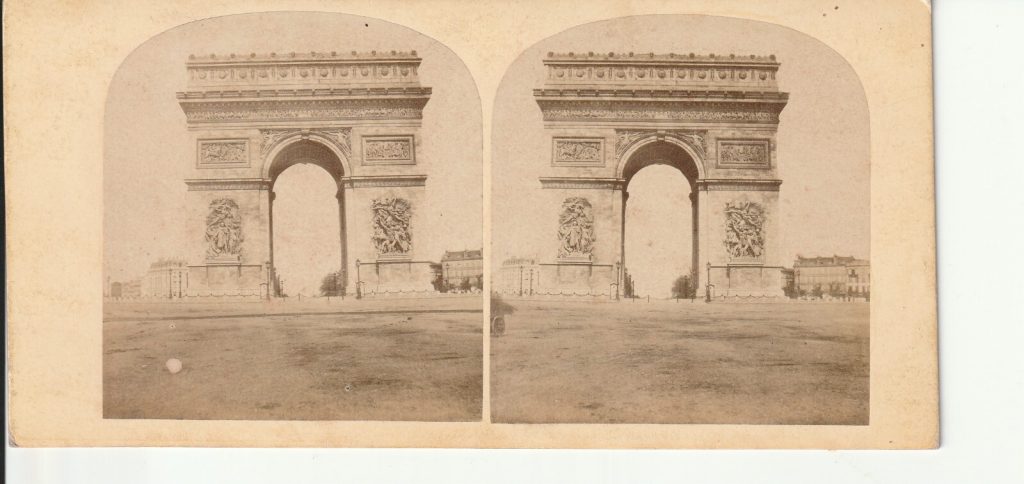 Photo albumine Stéréo 1870 PARIS ARC DE TRIOMPHE , stéréoscopique 8,5X17cm