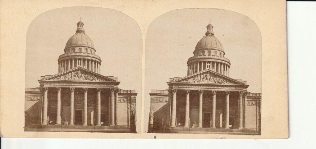 Photo albumine Stéréo 1870 PARIS PANTHEON , stéréoscopique 8,5X17cm