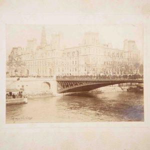 PHOTO ARGENTIQUE  PARIS FORMAT 8,5X11,5cm CIRCA 1890 HOTEL DE VILLE