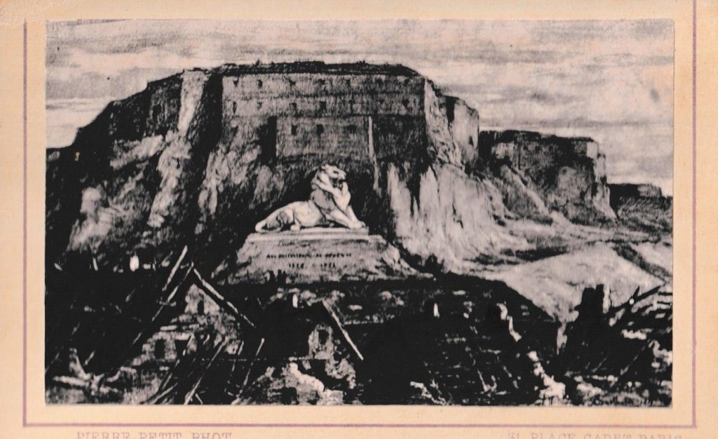 CDV circa 1880 France, reproduction d un dessin du lion de Belfort