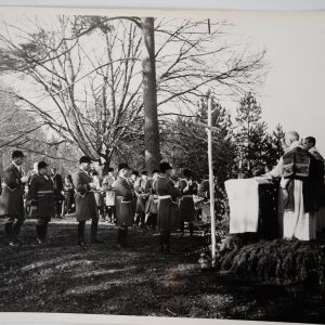 PHOTO Argentique chasse à courre vénerie cheval MESSE 18X24cm 1970