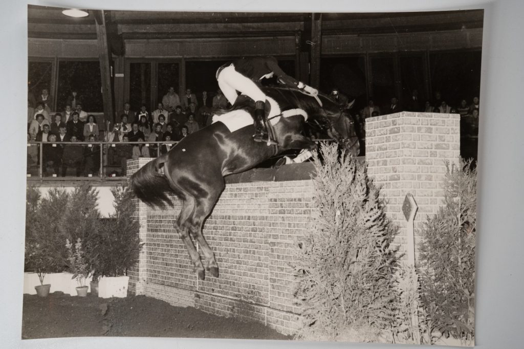 PHOTO Argentique France Equitation cheval saut d'obstacles 18X24cm 1970