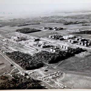 TIRAGE PHOTO	ARGENTIQUE RAFINERIE DE VERNON  1980	VUE AERIENNE NORMANDIE 18X24cm