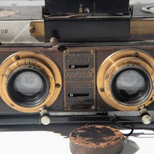 APPAREIL PHOTO Monobloc V. Lièbe Constructeur 1919 Argentique Stéréo 6X13cm