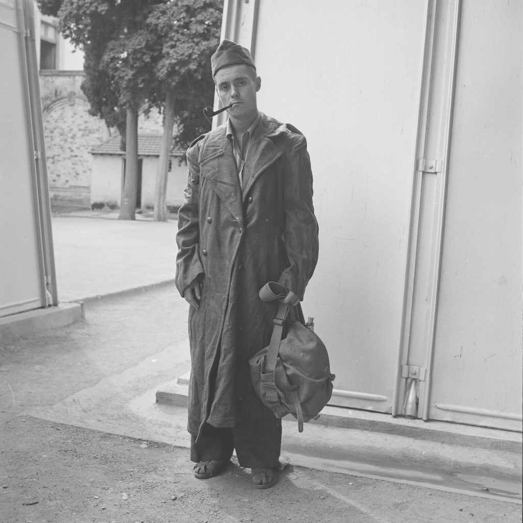 Tirage photo sur papier argentique militaire Algerie 1950 20x20cm