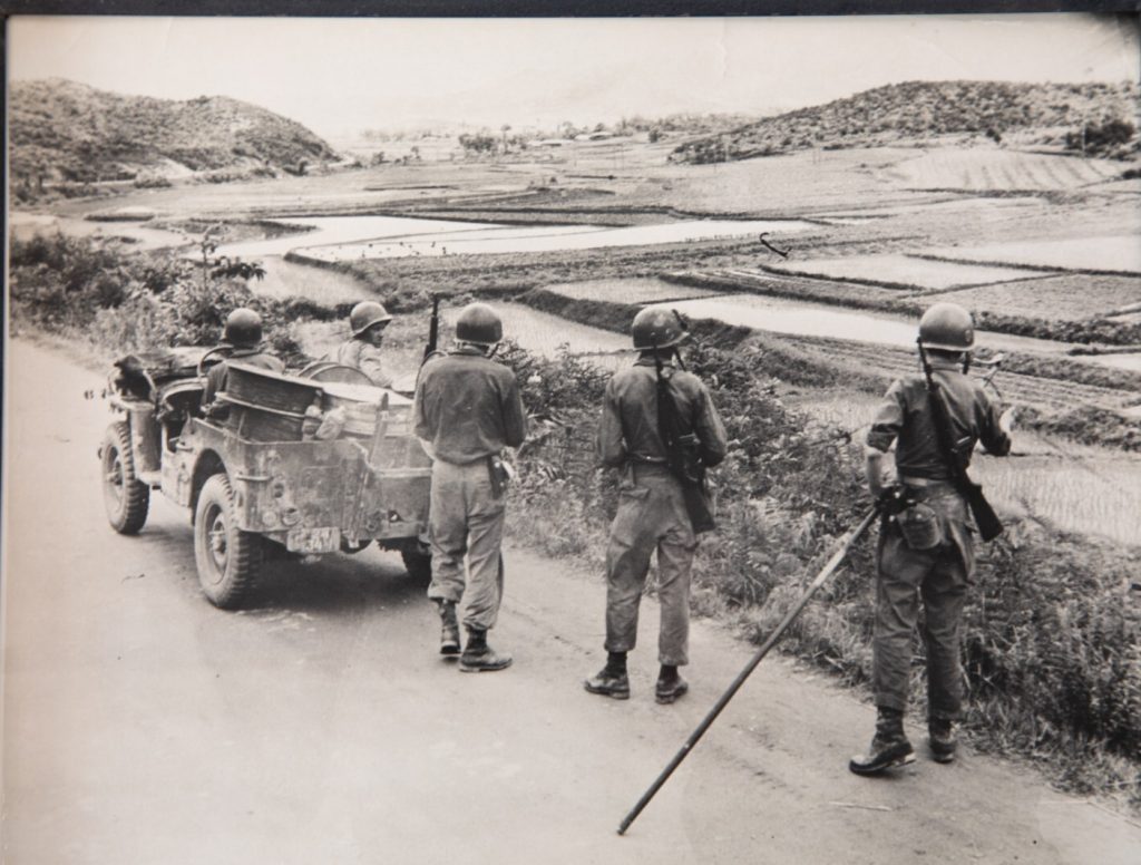 TIRAGE PHOTO argentique 1950 PHOTO DE PRESSE MILITAIRE GUERRE DE COREE 21X25cm