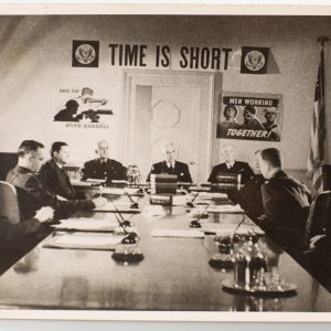 PHOTO 1942 15X20cm REUNION DE MILITAIRE BRITANIQUE ET AMERICAIN POUR FILM