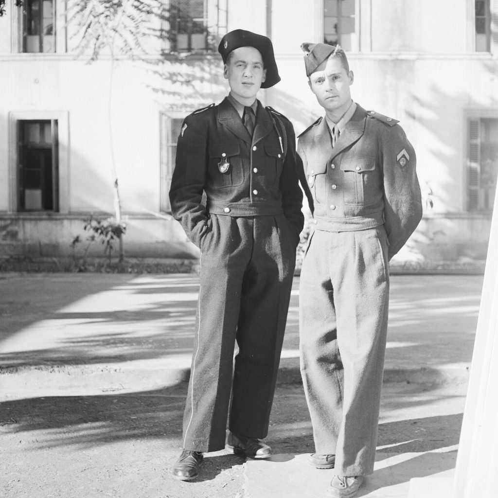 Tirage photo sur papier argentique militaire Algerie 1950 20x20cm
