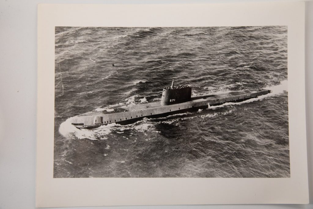 TIRAGE PHOTO ARGENTIQUE USIS 1960 SOUS MARIN MILITAIRE NAUTILUS 571 18X24cm