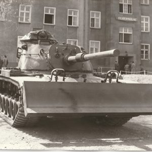 TIRAGE PHOTO	ARGENTIQUE BARYTE 1970	MILITARIA MILITAIRE FRANCE 18X24CM CHAR