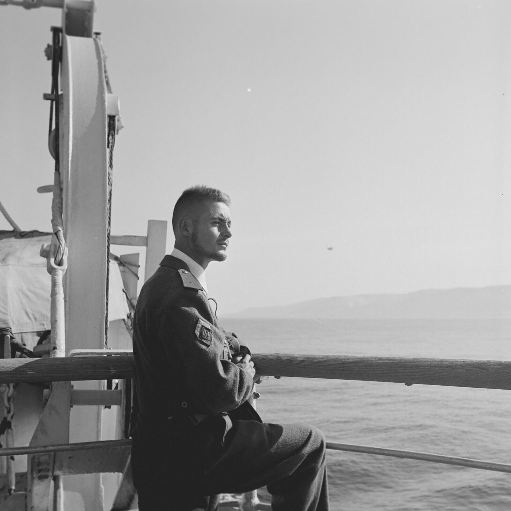 Tirage photo sur papier argentique militaire camion Algerie 1950 30x30cm