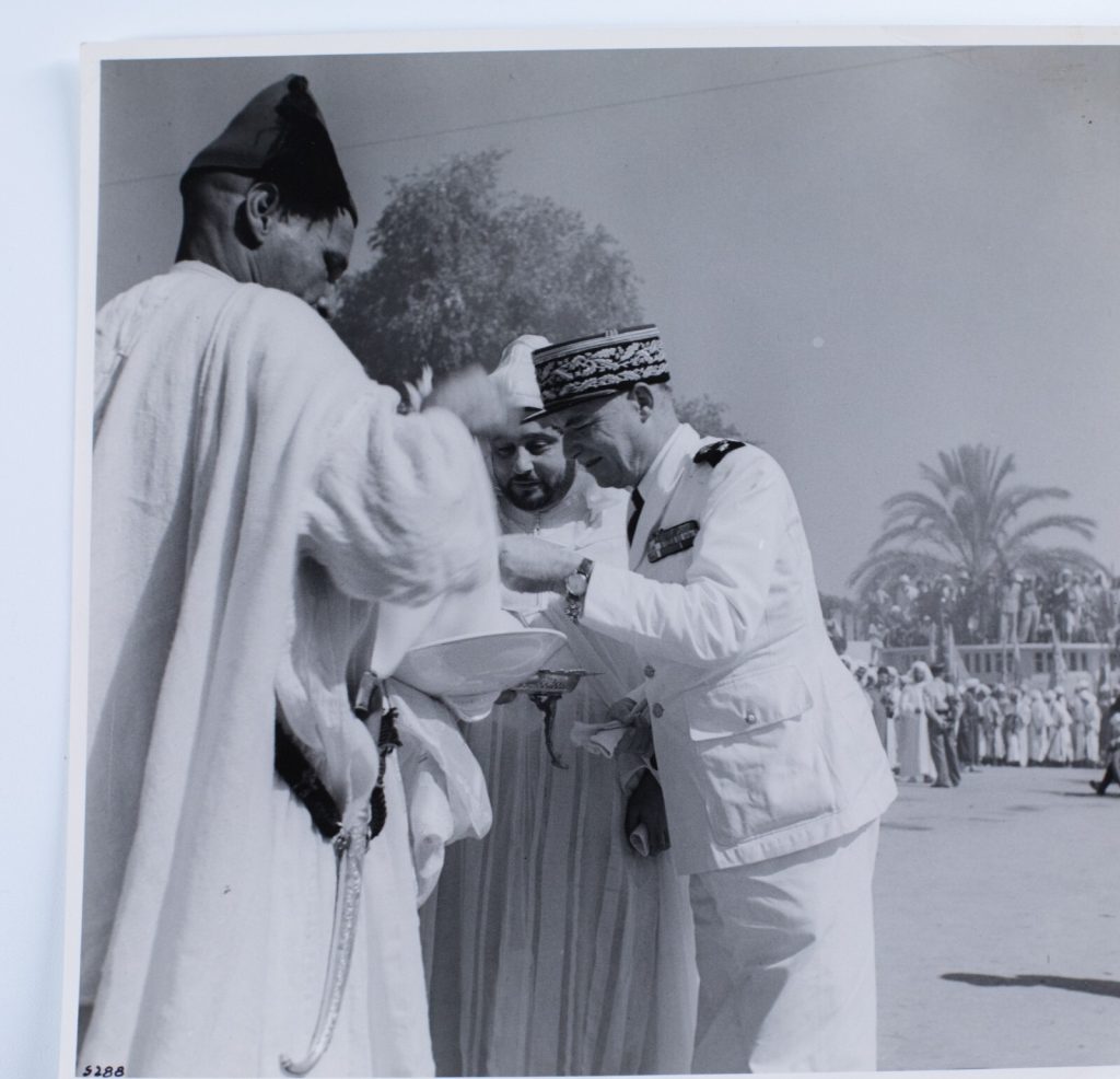TIRAGE PHOTO argentique CIRCA 1955 VISITE Maroc Maréchal Juin 18X18cm