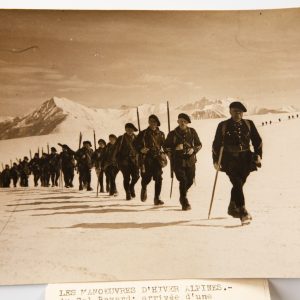 PHOTO argentique TAMPON AGENCE ROL 1936	CHASSEURS ALPINS 13X18cm