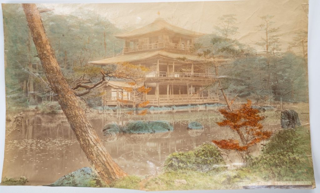 TIRAGE PHOTO Albumine Japon Temple Kikakuji Kioto 17X27cm 1880