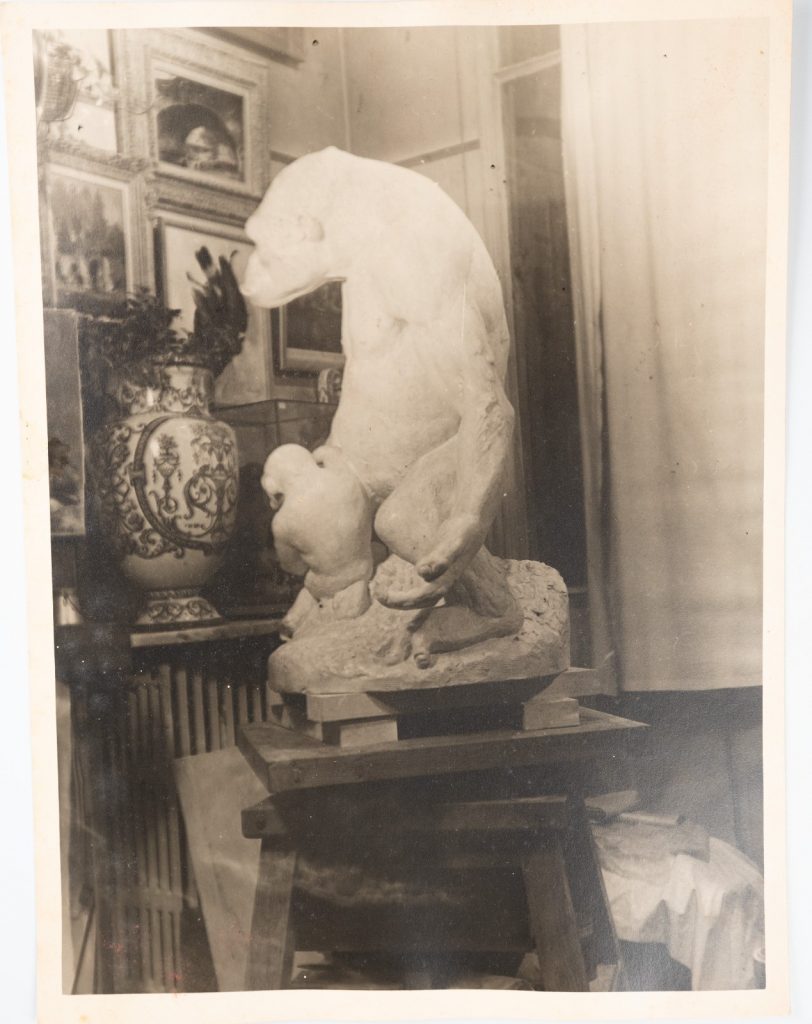 PHOTO Argentique 1956 Sculpture d'Orang-Outan de Henri-Louis Poncet 18X24cm