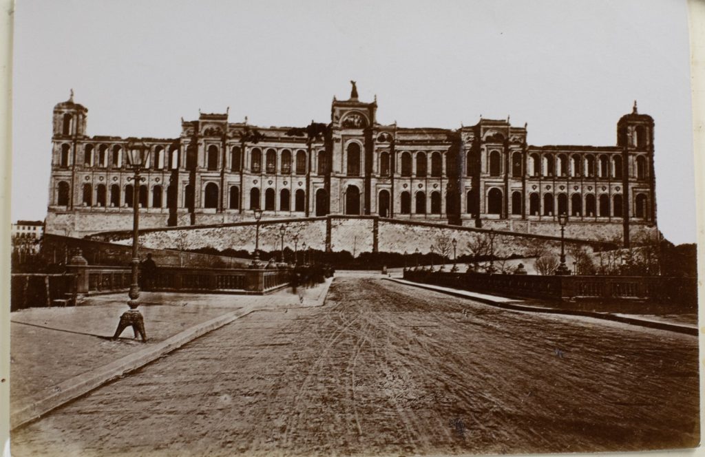 TIRAGE PHOTO	ALBUMINE 1880	ALLEMAGNE MUNICH Maximilianeum  9X14cm
