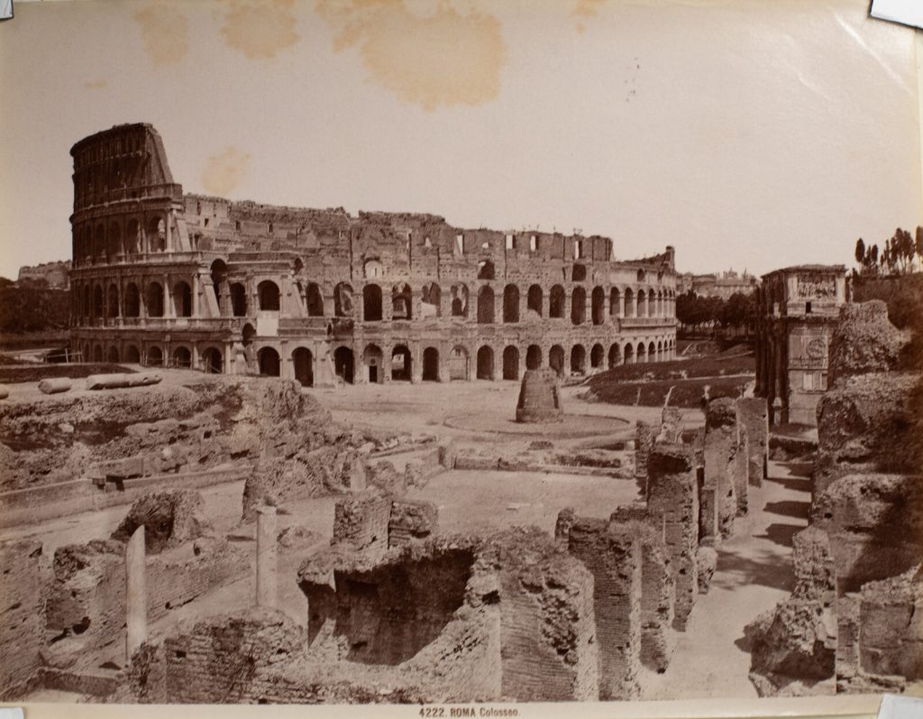 TIRAGE PHOTO ALBUMINE 1880 ITALIE 19X24cm ROME colisée