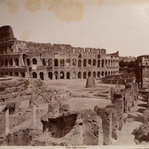 TIRAGE PHOTO ALBUMINE 1880 ITALIE 19X24cm ROME colisée