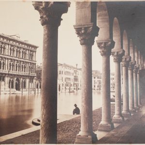 PHOTO 18x24cm -1870 ITALIE VENISE Grand Canal-Papier albumine collé sur carton