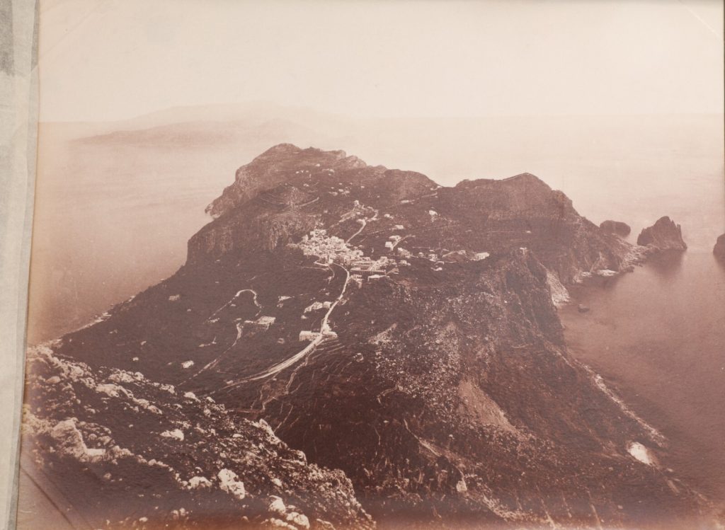 PHOTO 1880 albumine ITALIE Capri vue depuis le Monte Solaro-Albumine 18x25cm