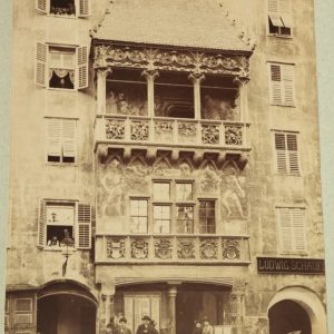 photo Albumine	Autriche	Innsbruck, Maison Ludwig Schaufler Golden Dachl	17X22cm