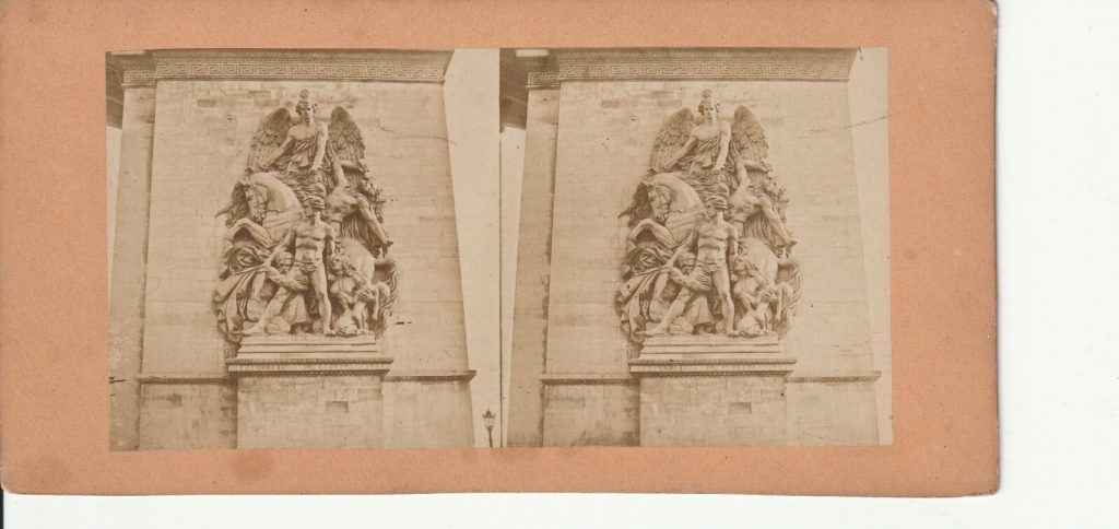 Photo albumine Stéréo 1870 PARIS ARC DE TRIOMPHE, stéréoscopique 8X16cm