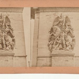 Photo albumine Stéréo 1870 PARIS ARC DE TRIOMPHE, stéréoscopique 8X16cm