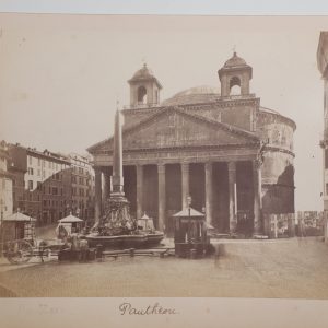 TIRAGE PHOTO-1880  ITALIE Romes Panthéon-albumine collé sur carton 19X24cm