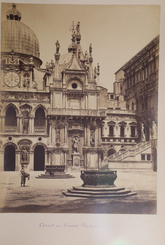 1880 albumine collé sur carton ITALIE Venise Palais Ducale-Papier 32x24CM