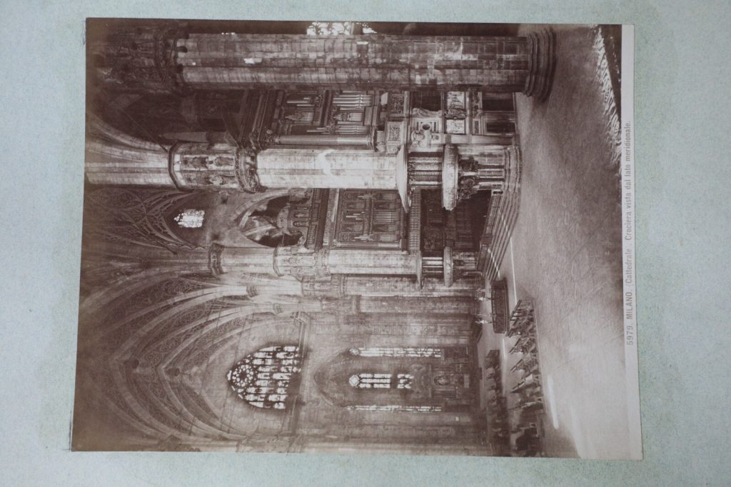 TIRAGE PHOTO	ALBUMINE MILAN 1880	SUR CARTON 19X25cm CATHEDRALE