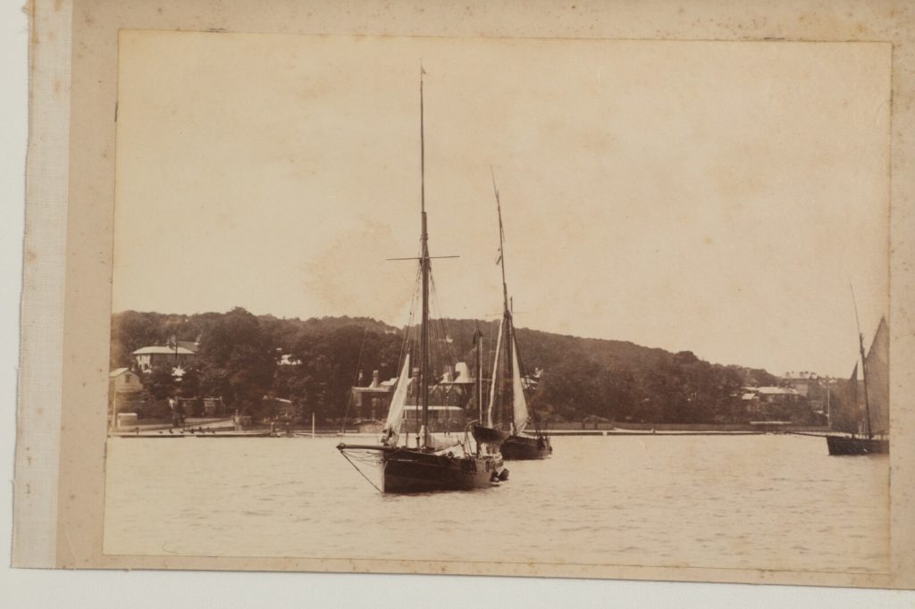photo albumine BATEAU VOILIER, sur l'île de Wight format 12X19CM