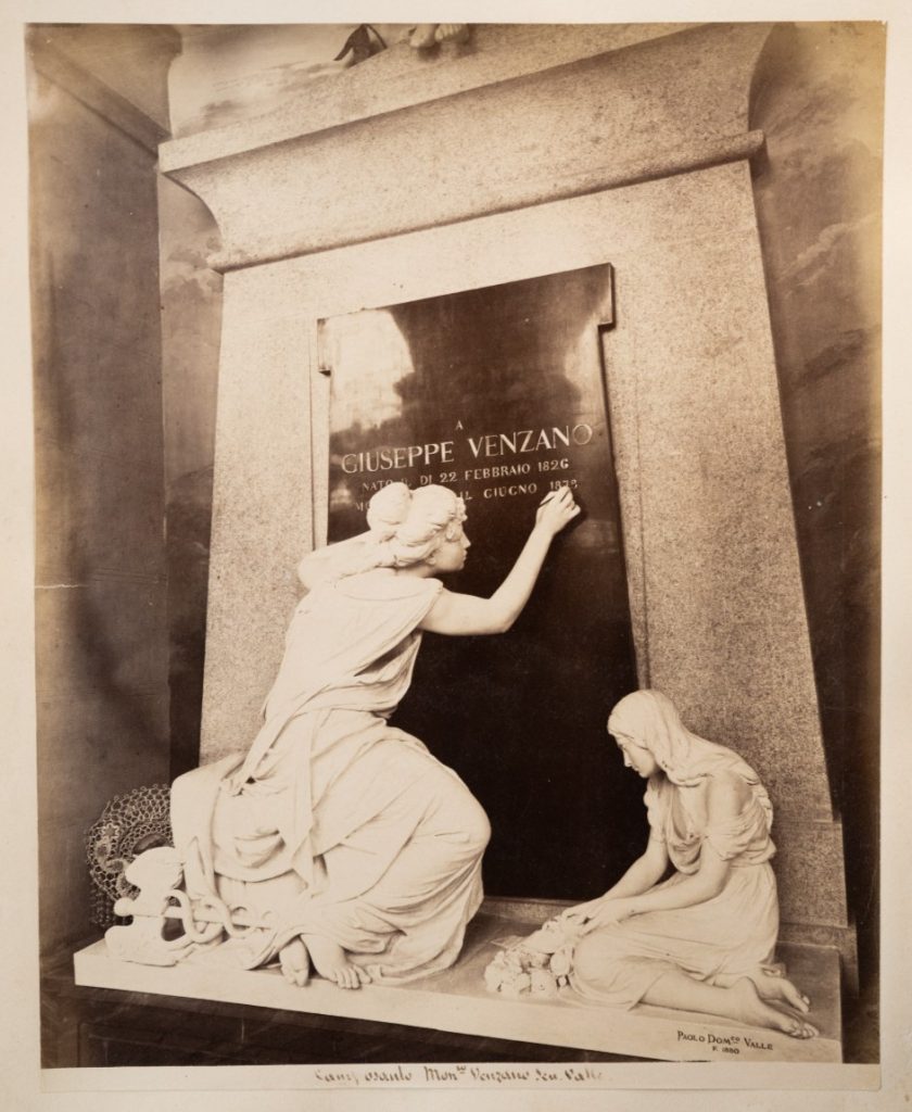 PHOTO Albumine	Italie	statue TOMBE DE GIUSEPPE VENZANO	21X27cm