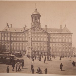 PHOTO	ALBUMINE 1860 Légendé au crayon	Hollande Amsterdam palais du roi 20X27cm