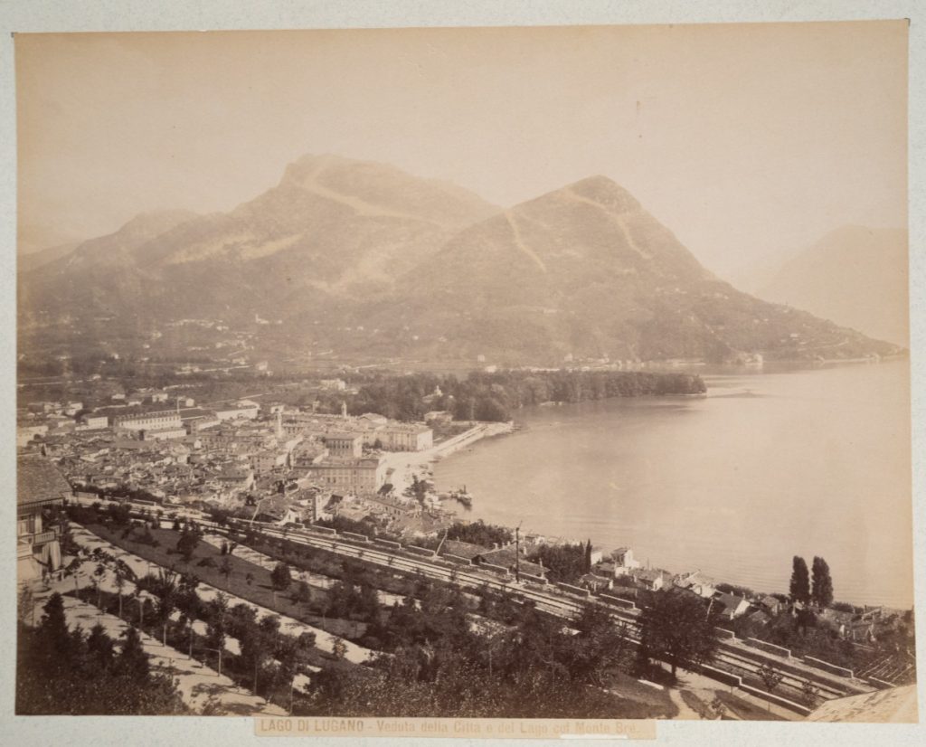 PHOTO Albumine	Italie	Lac de Lugano	19X25cm	1880