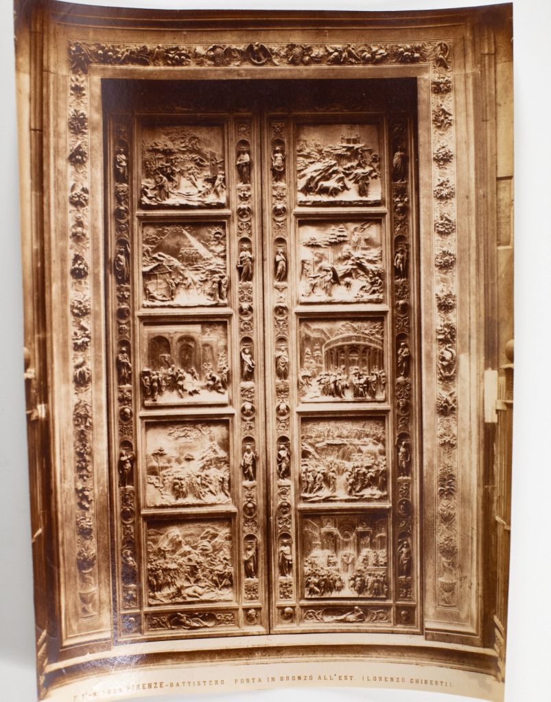 TIRAGE PHOTO ALBUMINE 1880 Italie 20X25cm Florence Porte de Bronze