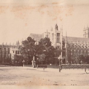 TIRAGE PHOTO	ALBUMINE SUR CARTON 1870 LONDRES Abbaye de Westminster 11X18cm